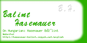 balint hasenauer business card